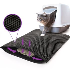 Kitty Cat Litter Mat Trapping Honeycomb Double Layer Design Waterproof Double Layer EVA Cat Litter Pad Waterproof Non-slip Sand Basin Filter Kitten Do