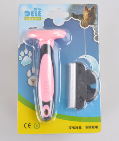 Pet  Hair Removal Comb (Option: Pink-S)