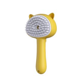 Hair Cleaning Brush With Mist Multifunctional Cat Grooming Brush Rechargeable Self Cleaning Slicker Brush For Pets Dogs & Catsb Pet Products (Option: 18x9.5x5cm-Yellow)